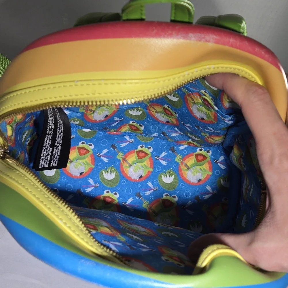 Disney Loungefly Kermit Rainbow Connection The Muppets Mini Backpack w/Wallet